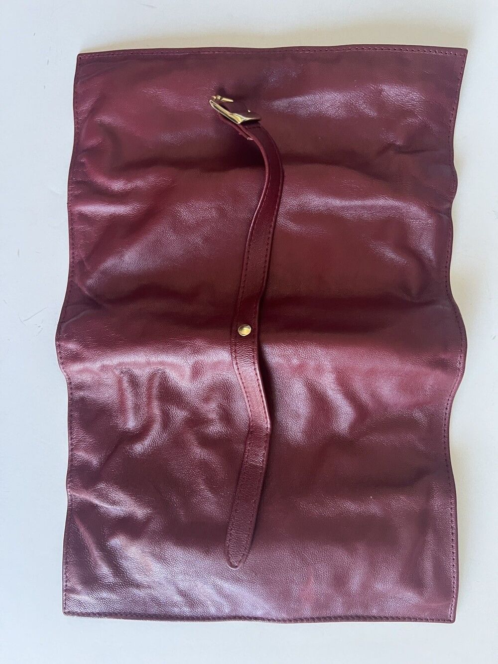 Leather Organizer Red Brown Buckle Jewelry Roll Pouch Lot of 2 - Picture 12 of 14